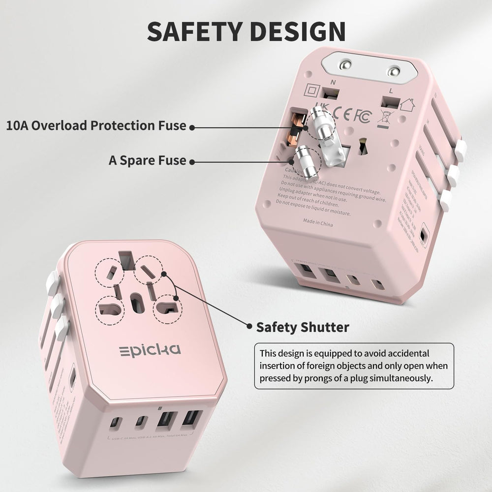 EPICKA 10A fuse enhances safety during overseas use.