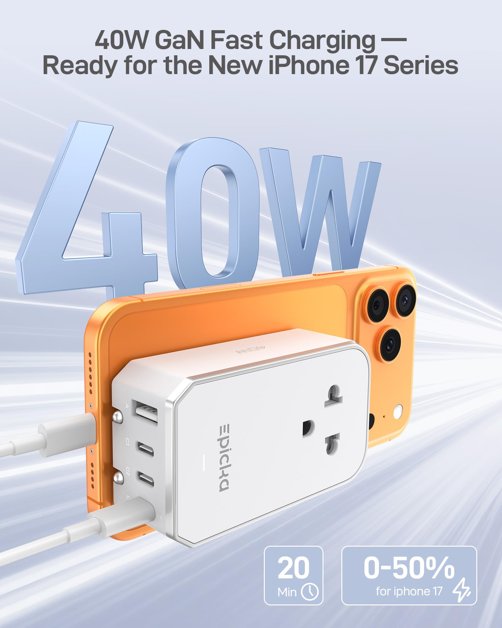 EPICKA Air 40W dual voltage readiness for 100-240V devices