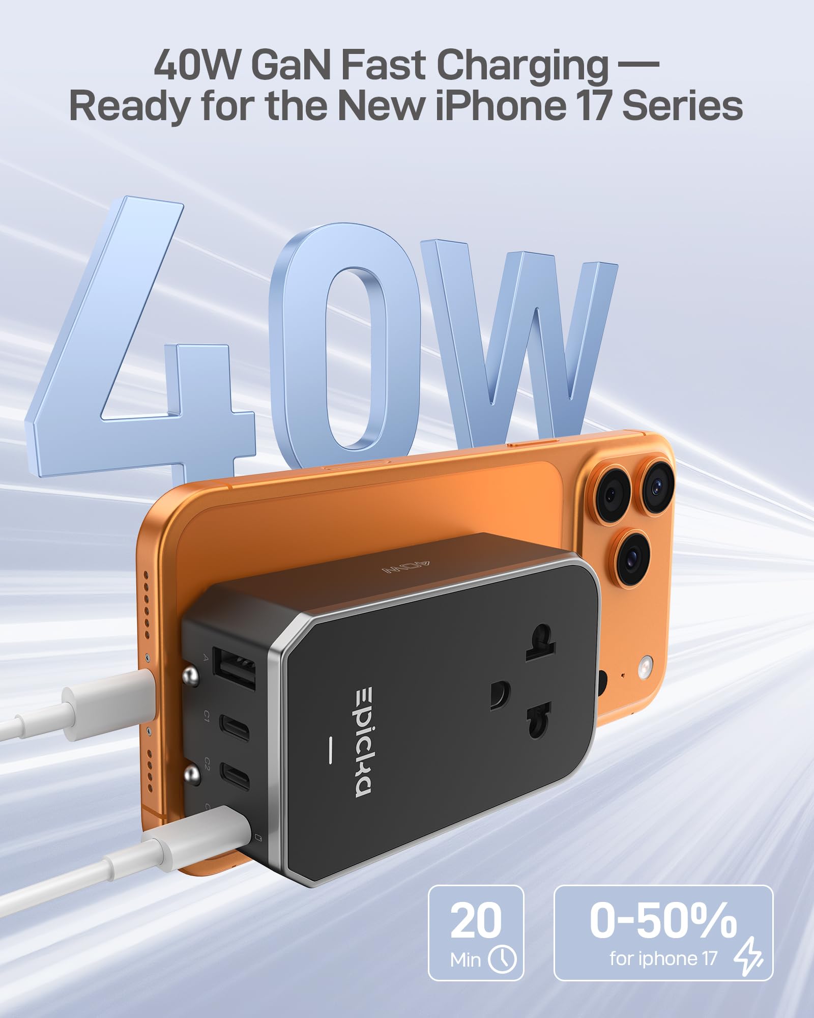 EPICKA Air 40W folded prongs viewed from the side.
