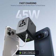 EPICKA Pulse Duo universal-ports demonstrates multiple outlets for worldwide device charging