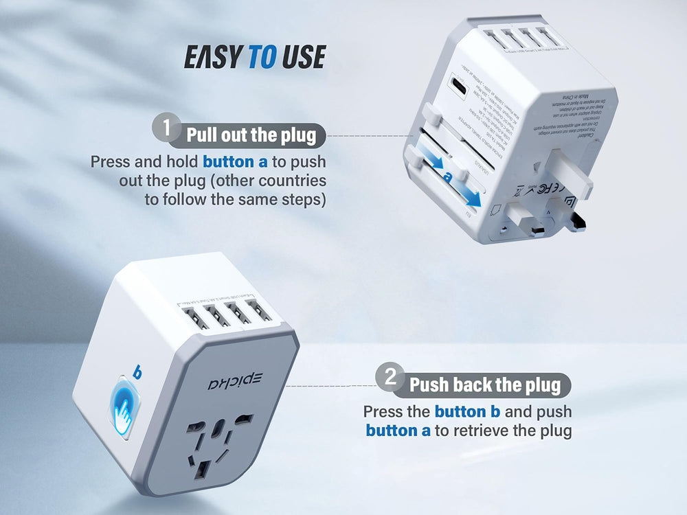 EPICKA TA-105 four USB-A ports support simultaneous device charging.