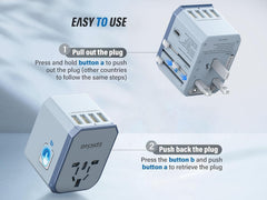 EPICKA TA105 plug attachments for USA, EU, JP, and UK compatibility.