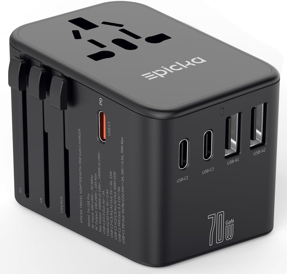 EPICKA TA-105 Pro front view showing compact travel-ready design.