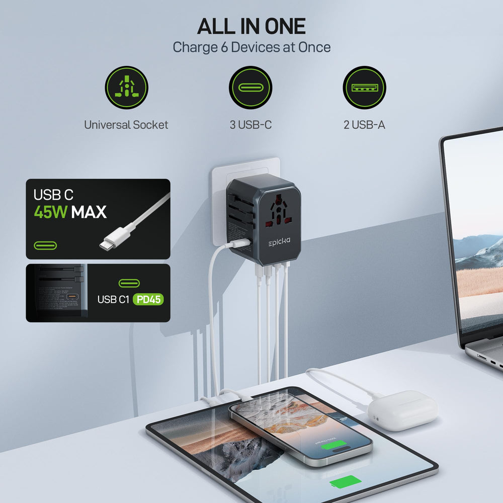 EPICKA US plug configuration ready for North American outlets and devices