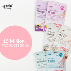 Epielle foot masks with sunflower seed oil and vitamin E for deep hydration.