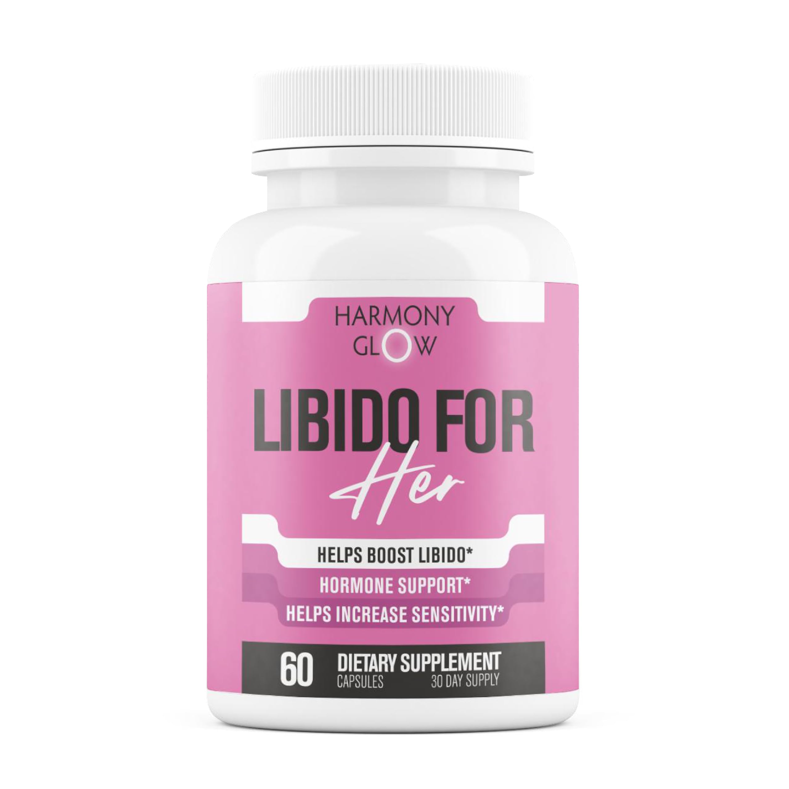EPN Supplements Libido for Her bottle with capsules, signaling daily balance and energy.