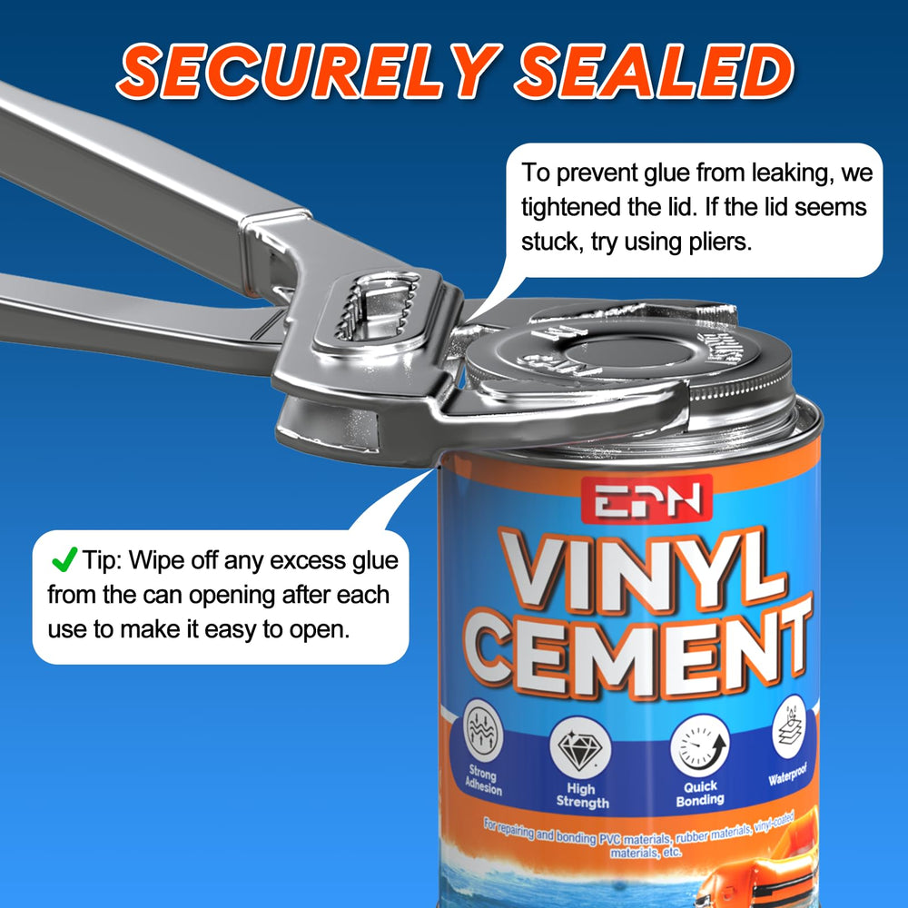 EPN vinyl cement compatibility with TPU, EVA, PVC and rubber surfaces