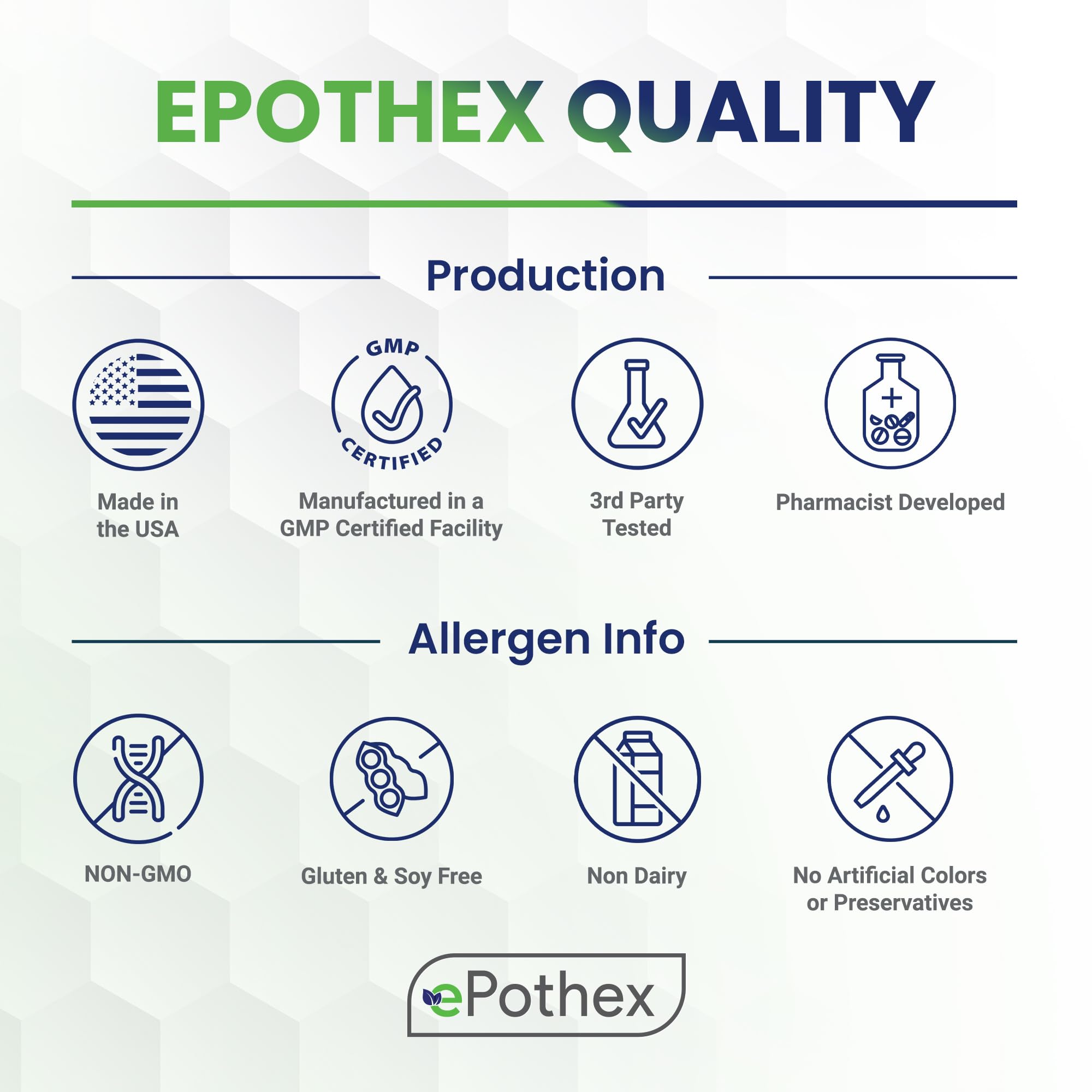 EPOTHEX Bioidentical T2 imprint detail highlights quality control marks.