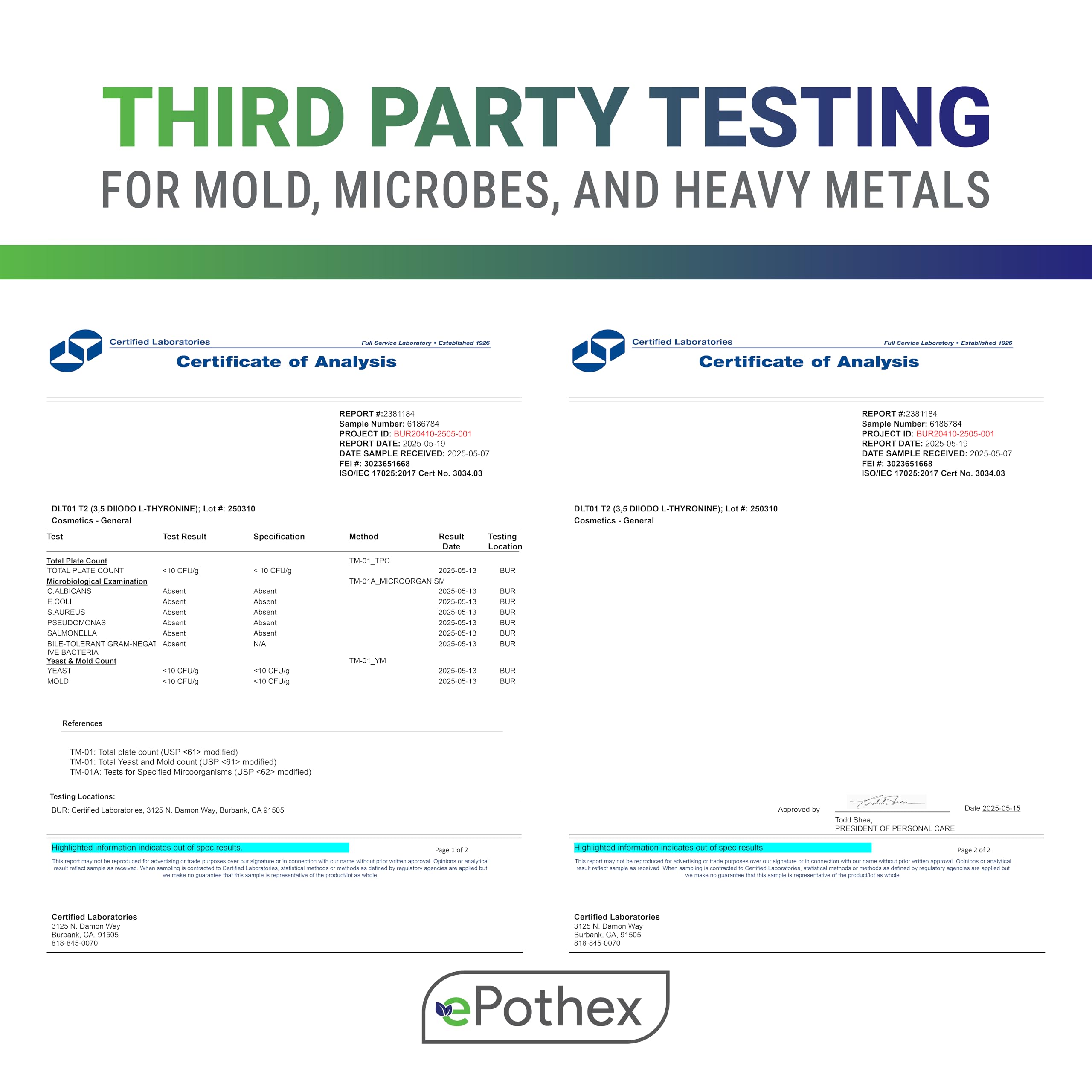 EPOTHEX Bioidentical T2 shelf-ready presentation invites everyday use.