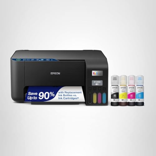 ET-2400 ink tanks illustrate long-lasting supplies to reduce interruptions.