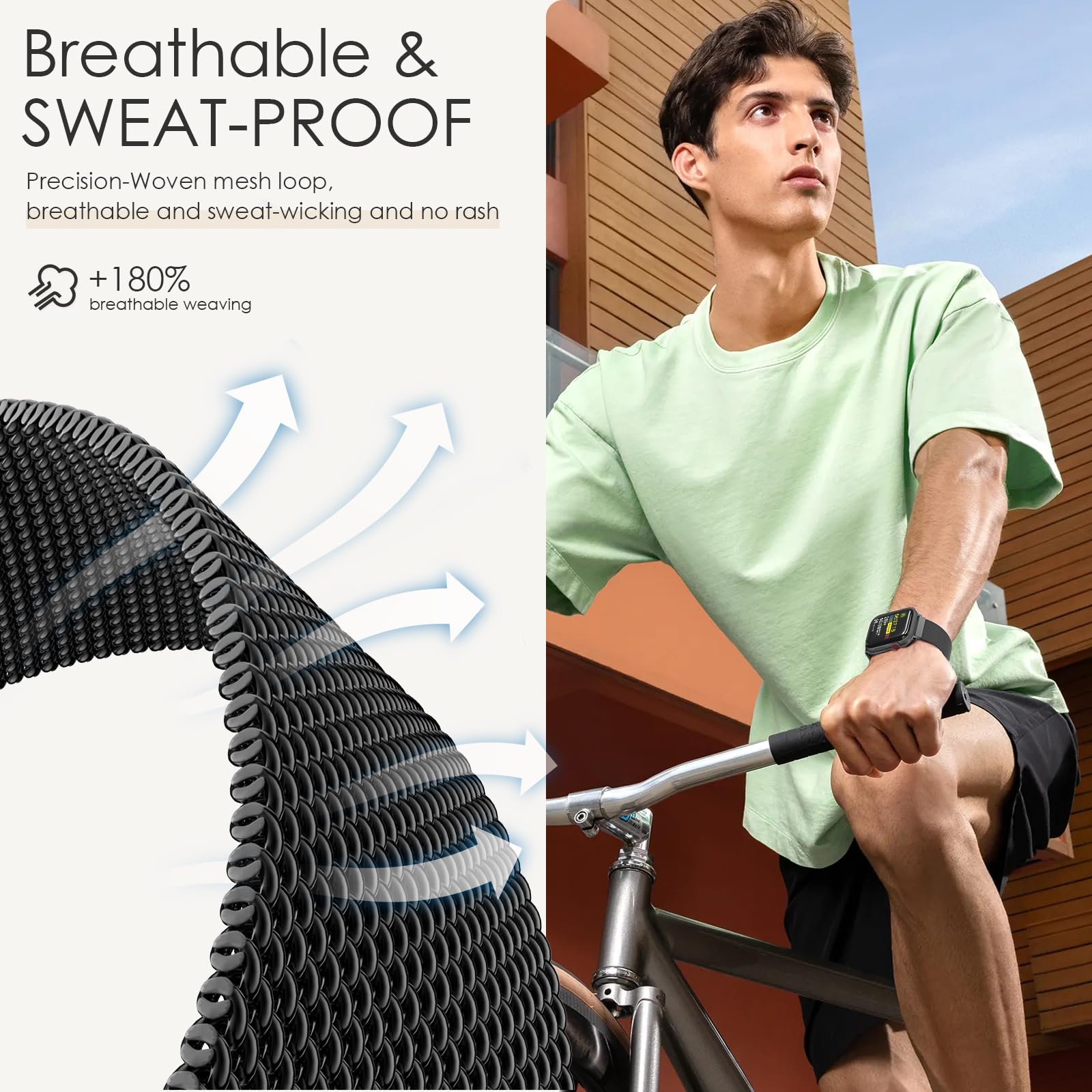 EPULY Loop Band magnetic closure shown during workouts for a secure fit
