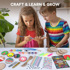 EPUMP kid-friendly crafting activity for creating 3D wooden art pieces.
