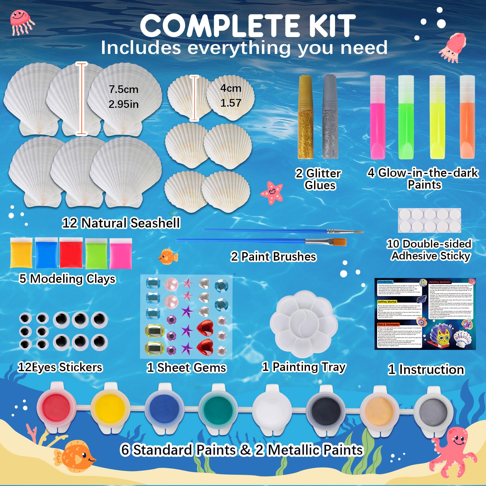 EPUMP modeling clays seashell art lets kids sculpt ocean characters