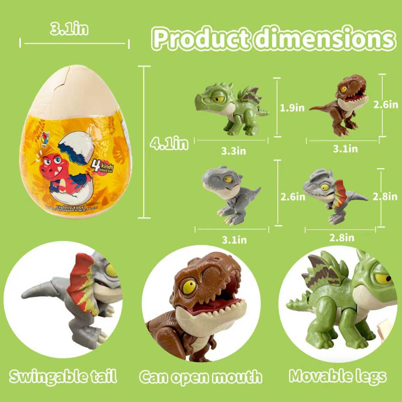 EQOA movable dinosaur figure with joints sparks imaginative play.