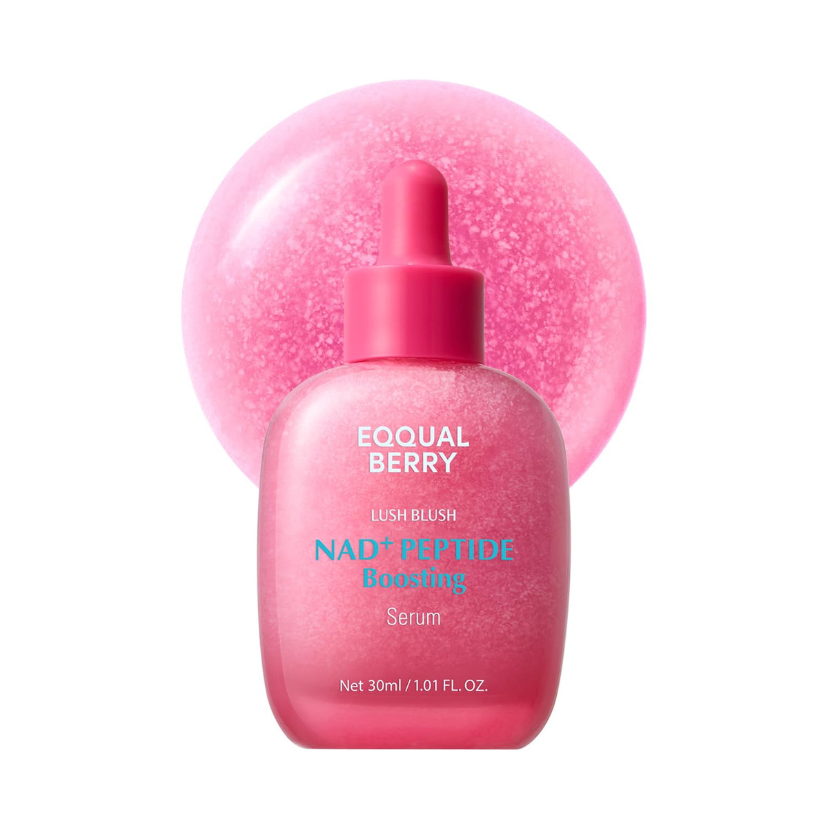 EQQUALBERRY NAD+ Peptide Serum bottle showing premium packaging and glow-friendly formula.