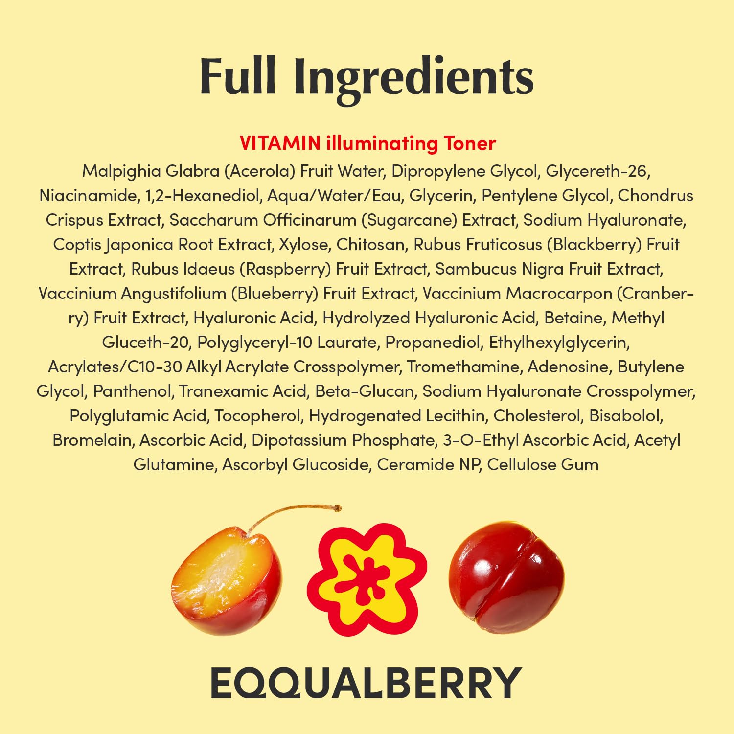 EQQUALBERRY toner used on elbows and knees for even hydration