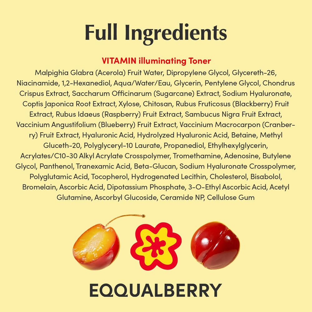 EQQUALBERRY toner used on elbows and knees for even hydration