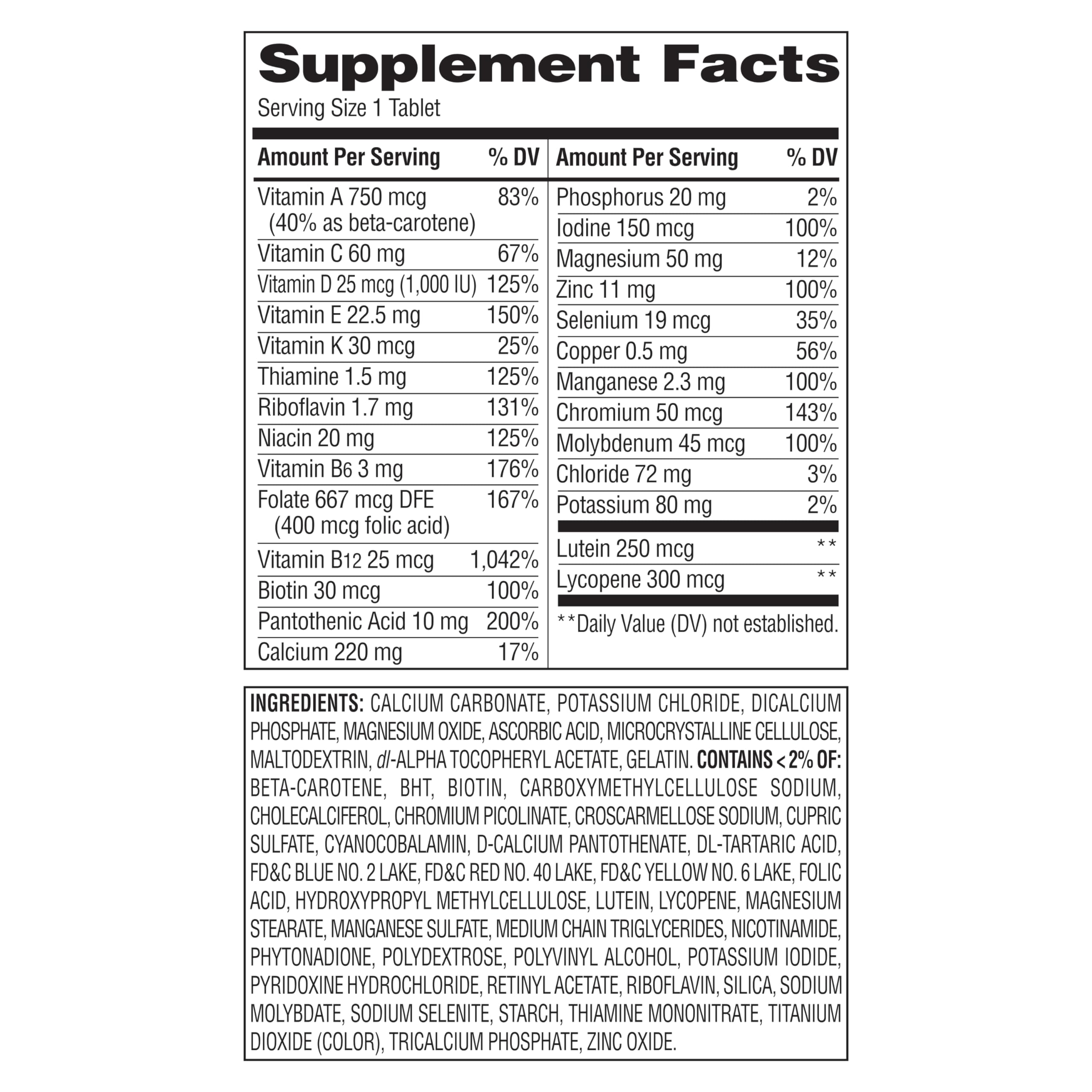 Equate Mature Adult 50+ two bottles pack for budget-friendly daily nutrition