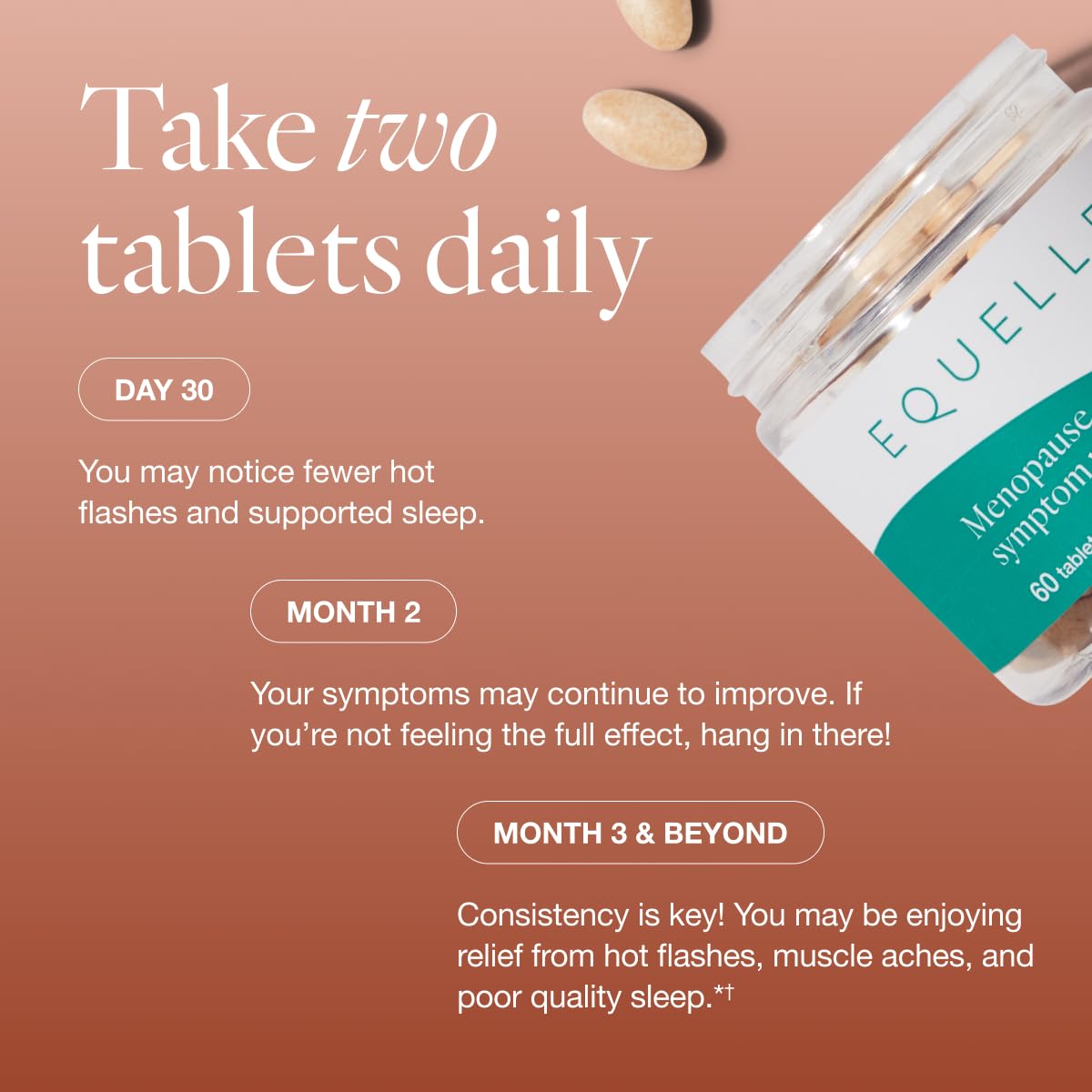 Equelle muscle-aches-relief tablets promoting easier movement.