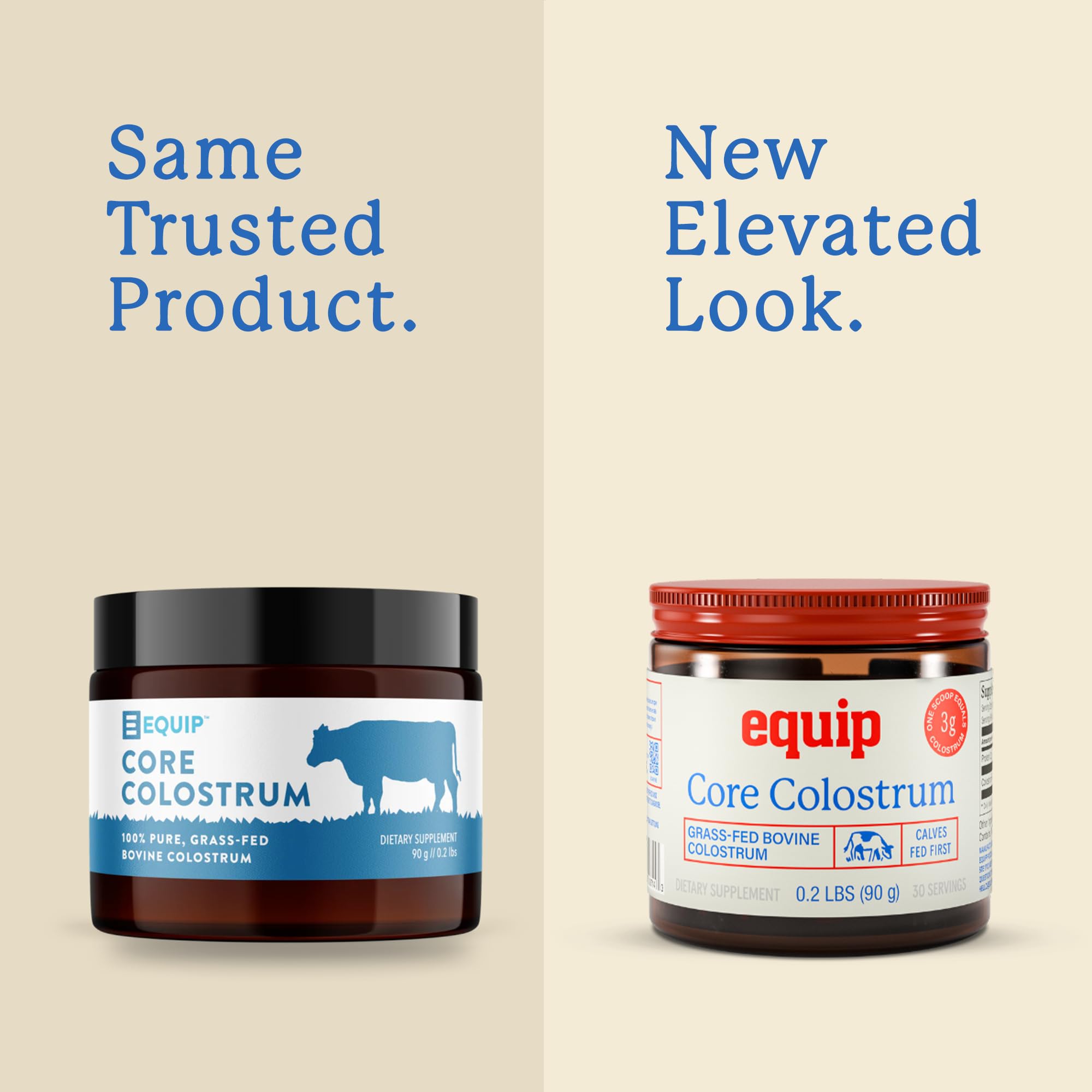 Equip Foods Core Bovine Colostrum Powder scoop with powder for easy daily dose