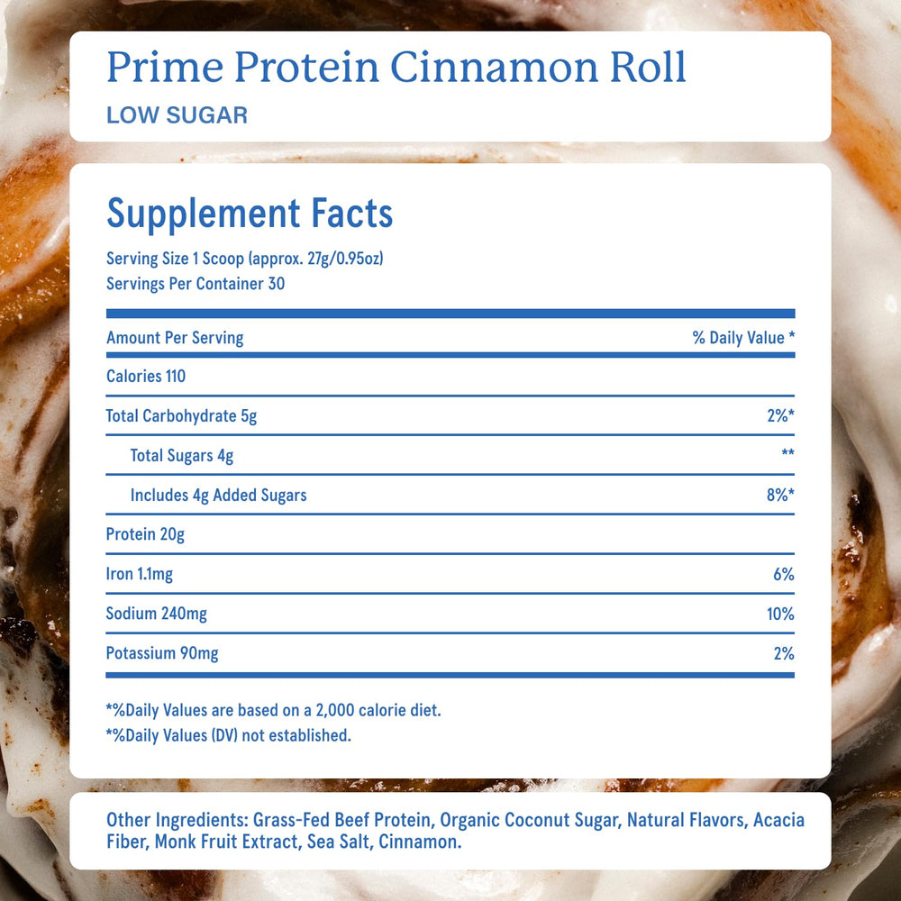 Ingredient panel close-up highlights clean, gluten-free, dairy-free formula.
