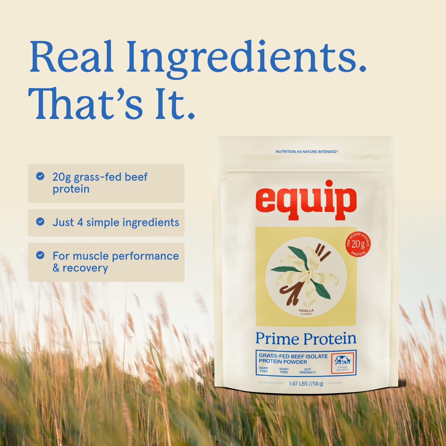Equip Prime Protein Cinnamon Roll tub provides indulgent flavor for a protein meal.