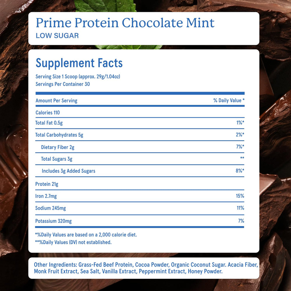 Ingredients list showing whole-food base and absence of common allergens