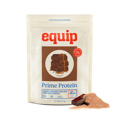 Equip Prime Protein Powder bottle ready for a protein-packed meal