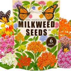 EquSym Mix Milkweed Seeds packet front ready for planting to attract monarchs.