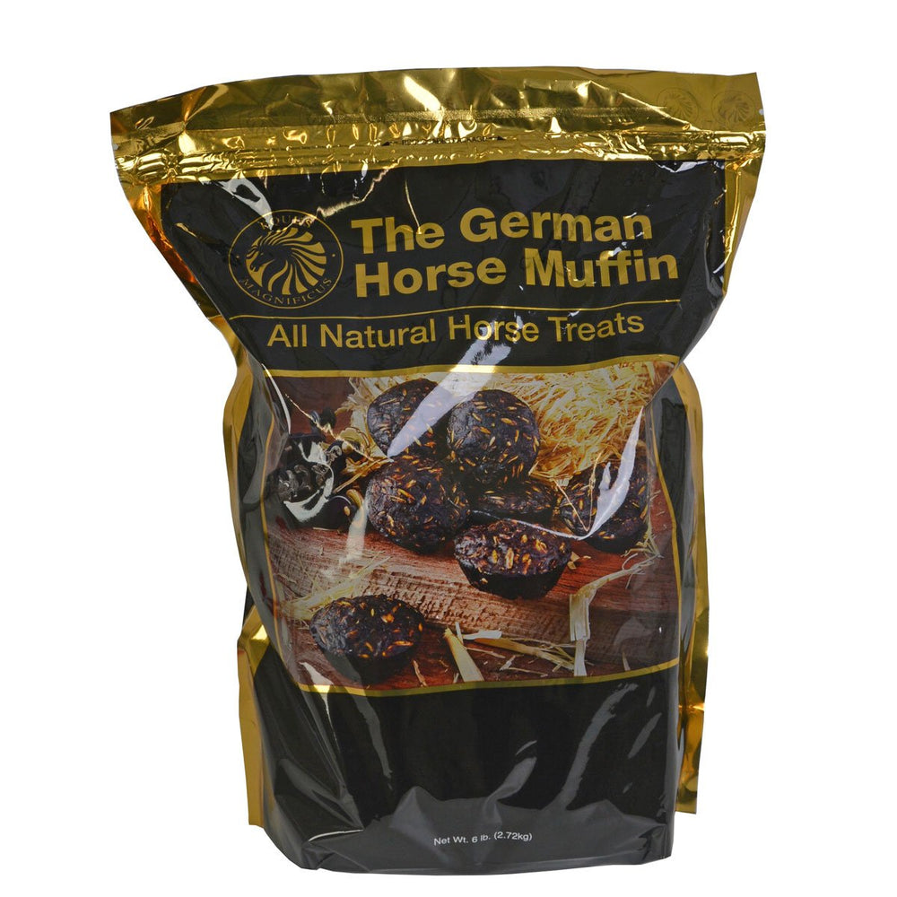 Equus Magnificus German Horse Muffins in the resealable pouch, a convenient reward and dosing aid.