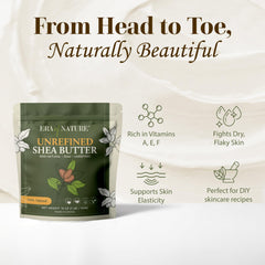 Era of Nature raw shea butter close-up shows unrefined texture for DIY beauty