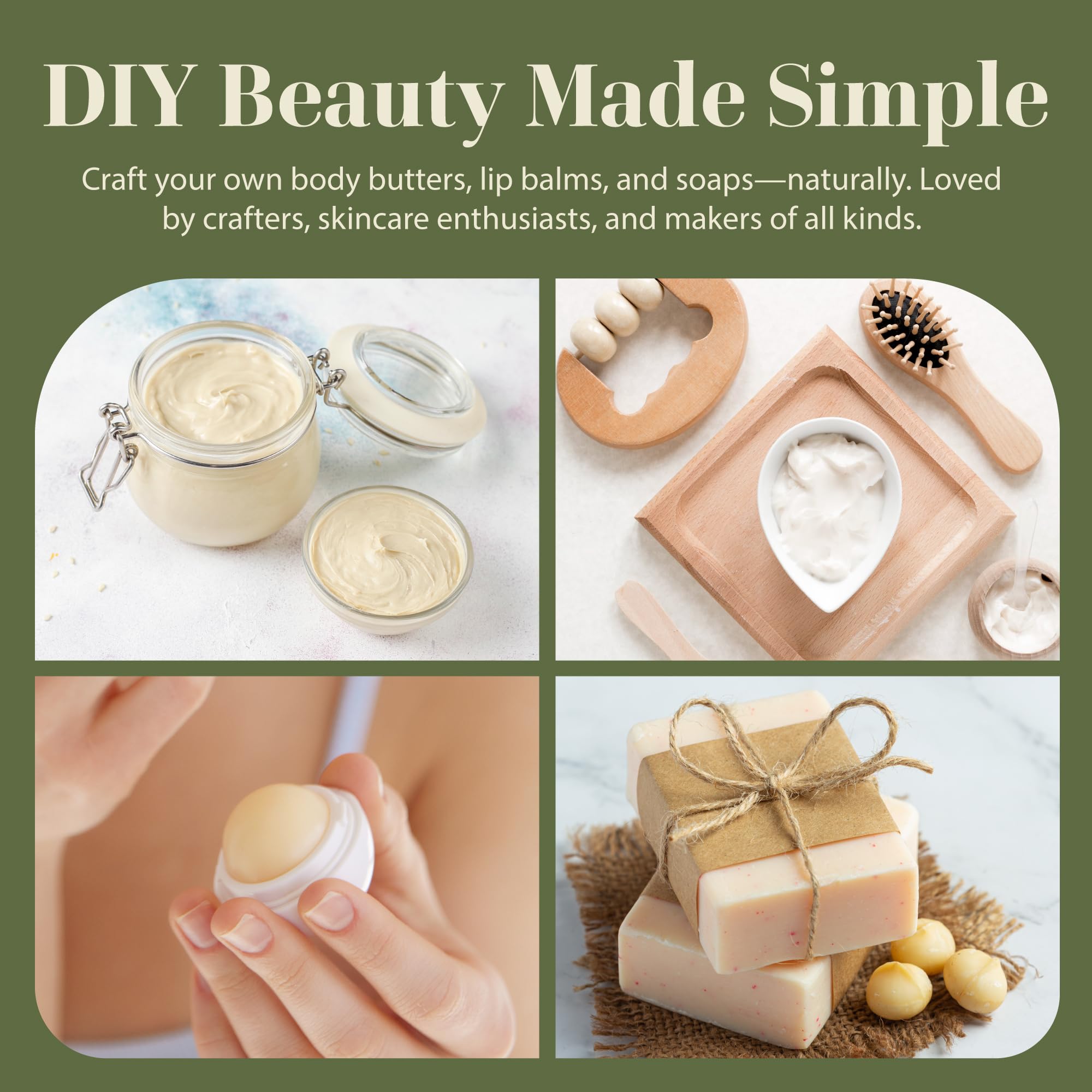 Era of Nature shea butter for DIY skincare recipes like lotions and lip balms.