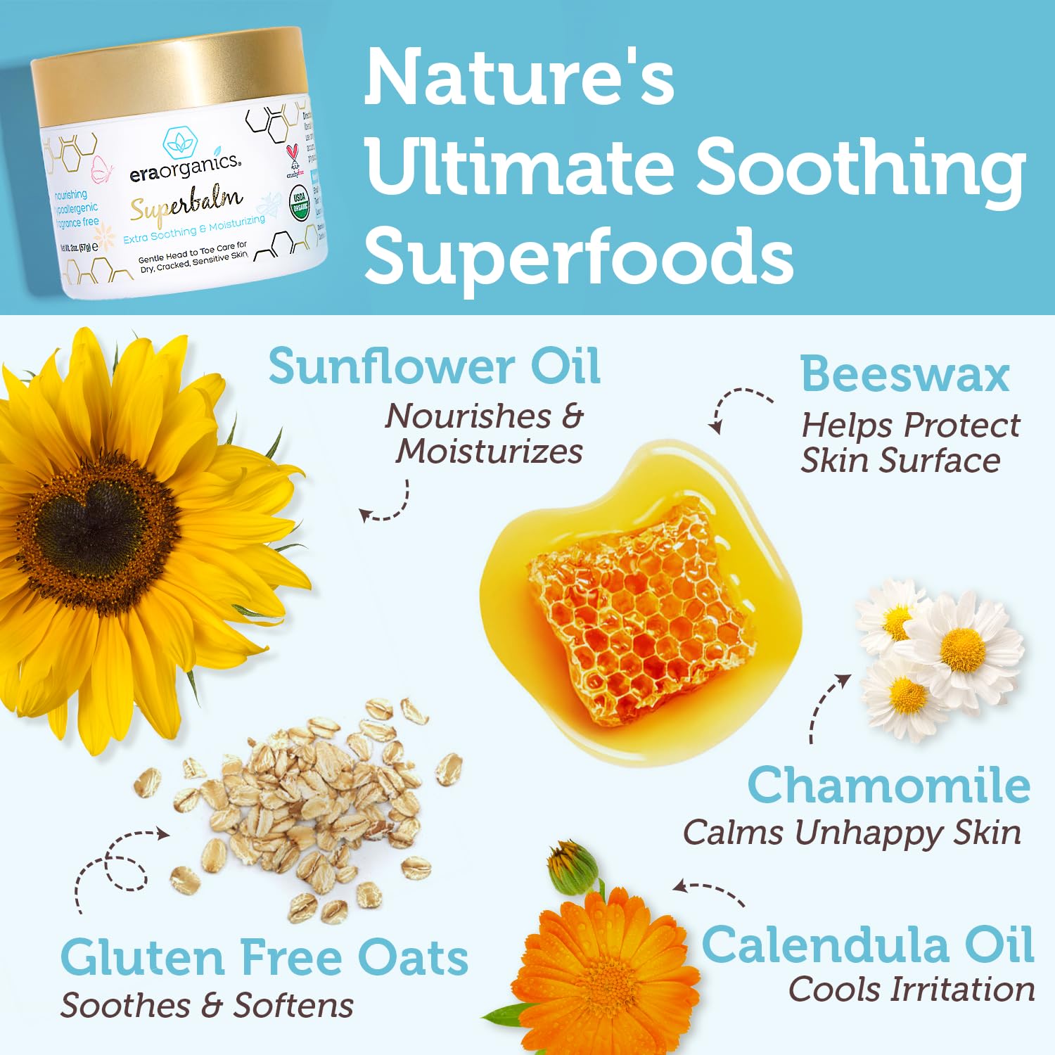 Era Organics Healing Ointment on baby scalp for cradle cap nourishment