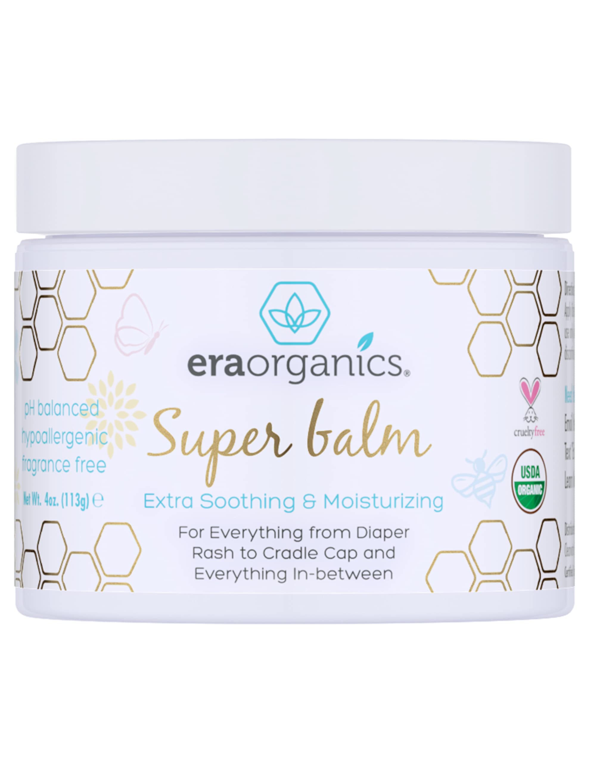 Era Organics Healing Ointment baby jar showing organic skin care for delicate skin