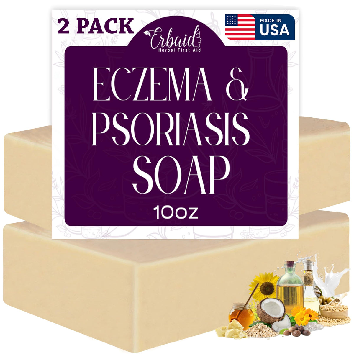 Erbaid Eczema Soap Bar demonstrates a gentle face and body cleanse for sensitive skin.