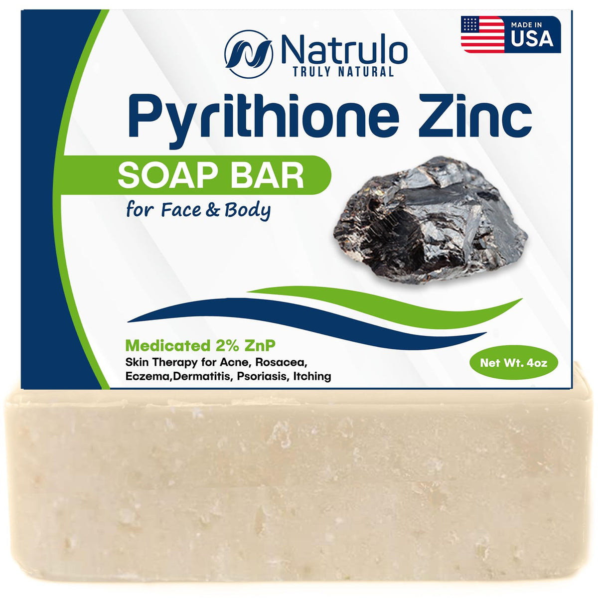 Erbaid Pyrithione Zinc Bar face—calming cleanser for blemish-prone skin