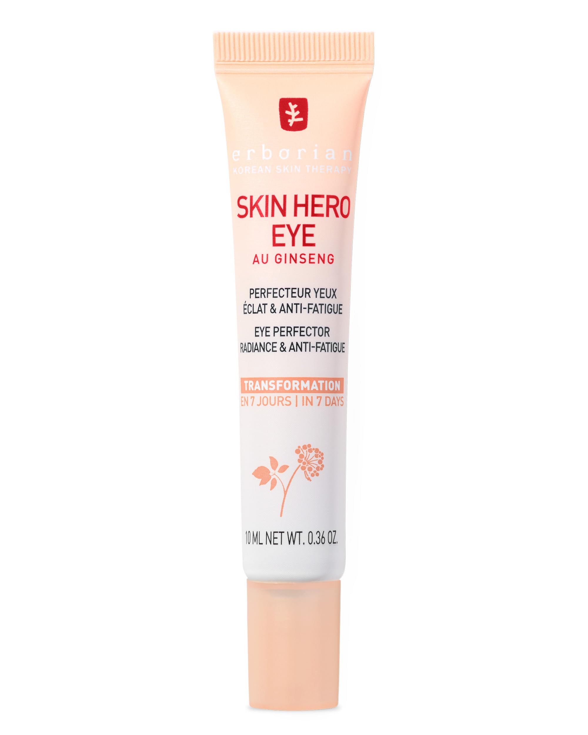 Erborian Skin Hero Eye Cream Packaging shows sleek tube and branding for daily use