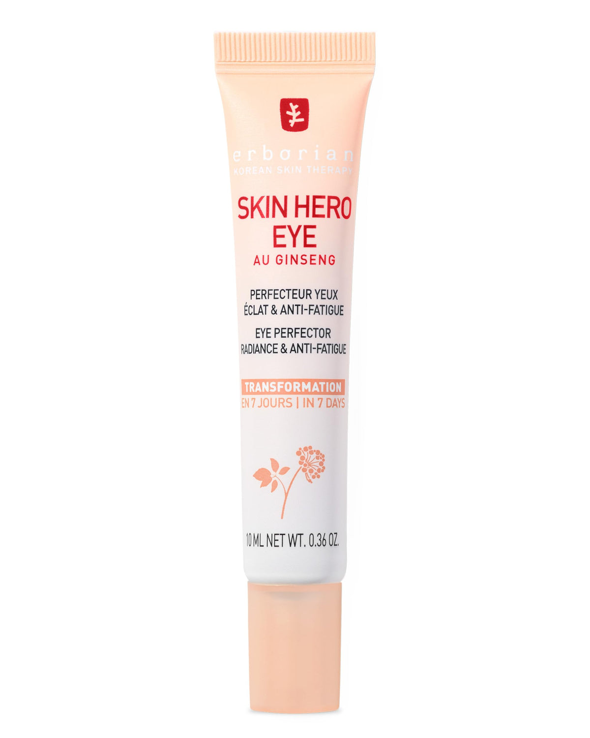 Erborian Skin Hero Eye Cream Packaging shows sleek tube and branding for daily use