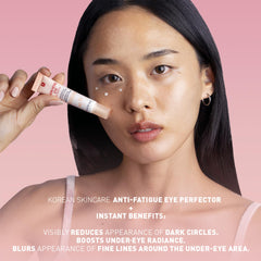 Erborian Skin Hero Eye Cream Swirl Texture highlights peach pigments for instant radiance
