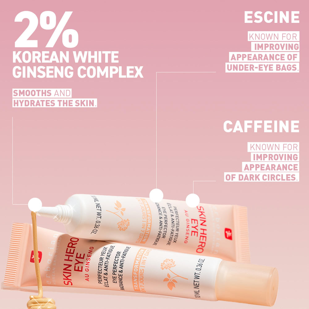 Erborian Skin Hero Eye Cream Tube Closeup emphasizes premium formula and texture