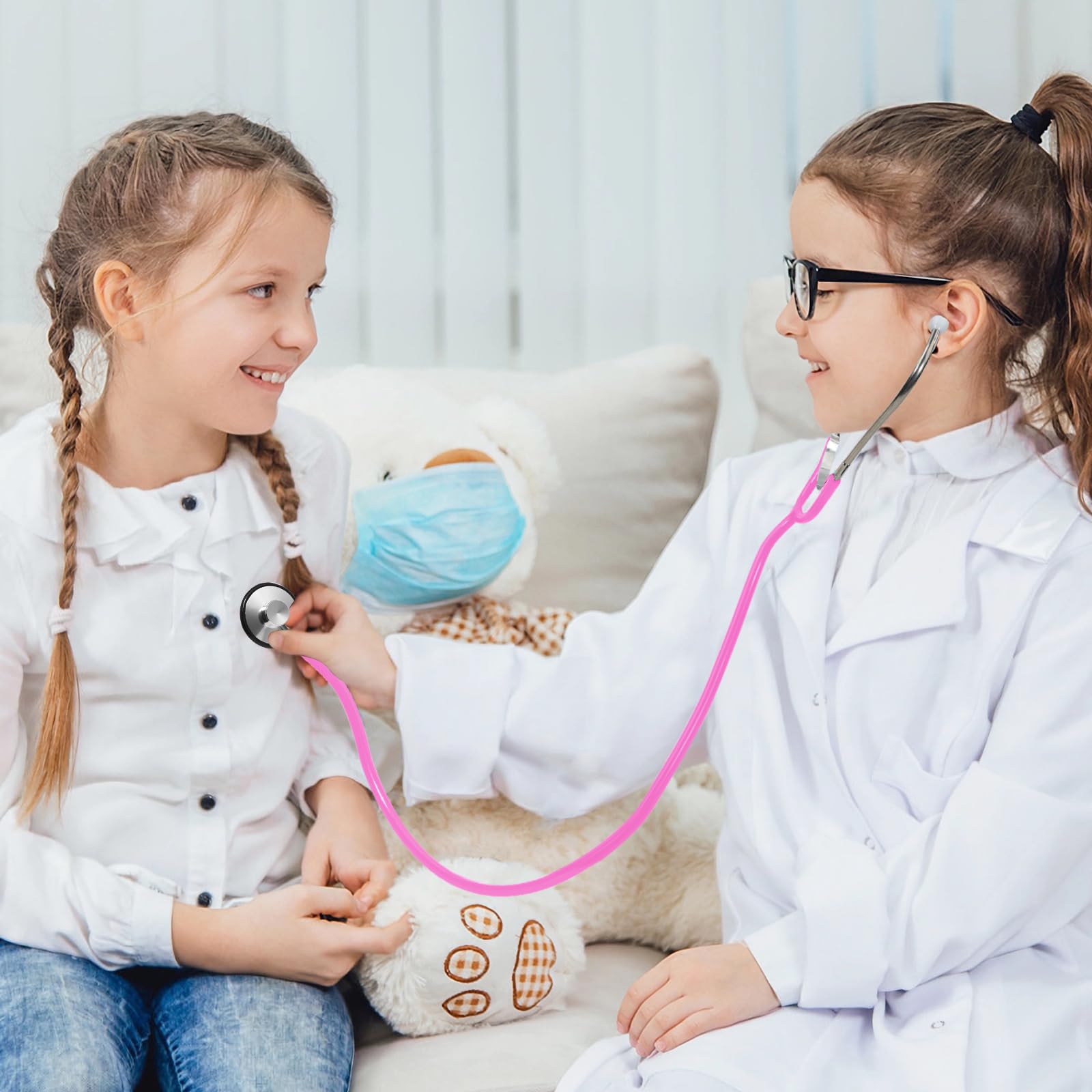 ERDOGLY toddler doctor costume stethoscope worn for role play.