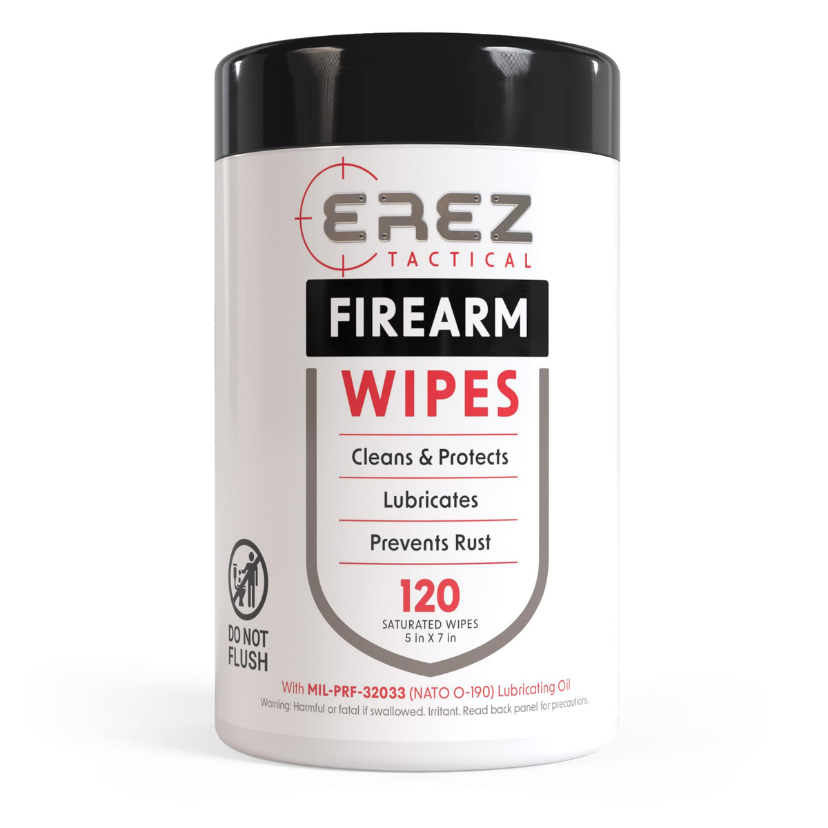 Erez Tactical gun cleaning wipes 120-pack ready for thorough cleaning and protection