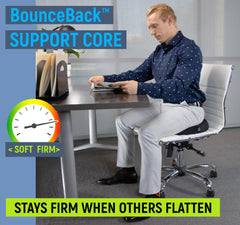 Ergonomic Innovations Donut Pillow with BounceBack technology maintains shape.
