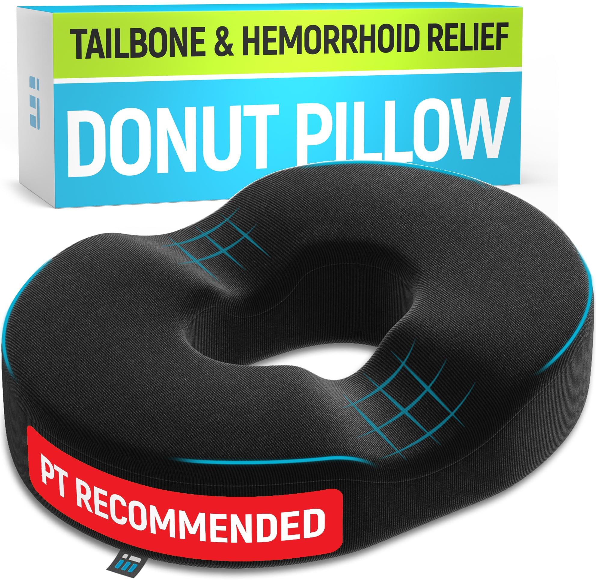 Ergonomic Innovations Donut Pillow supports postpartum comfort and coccyx relief.