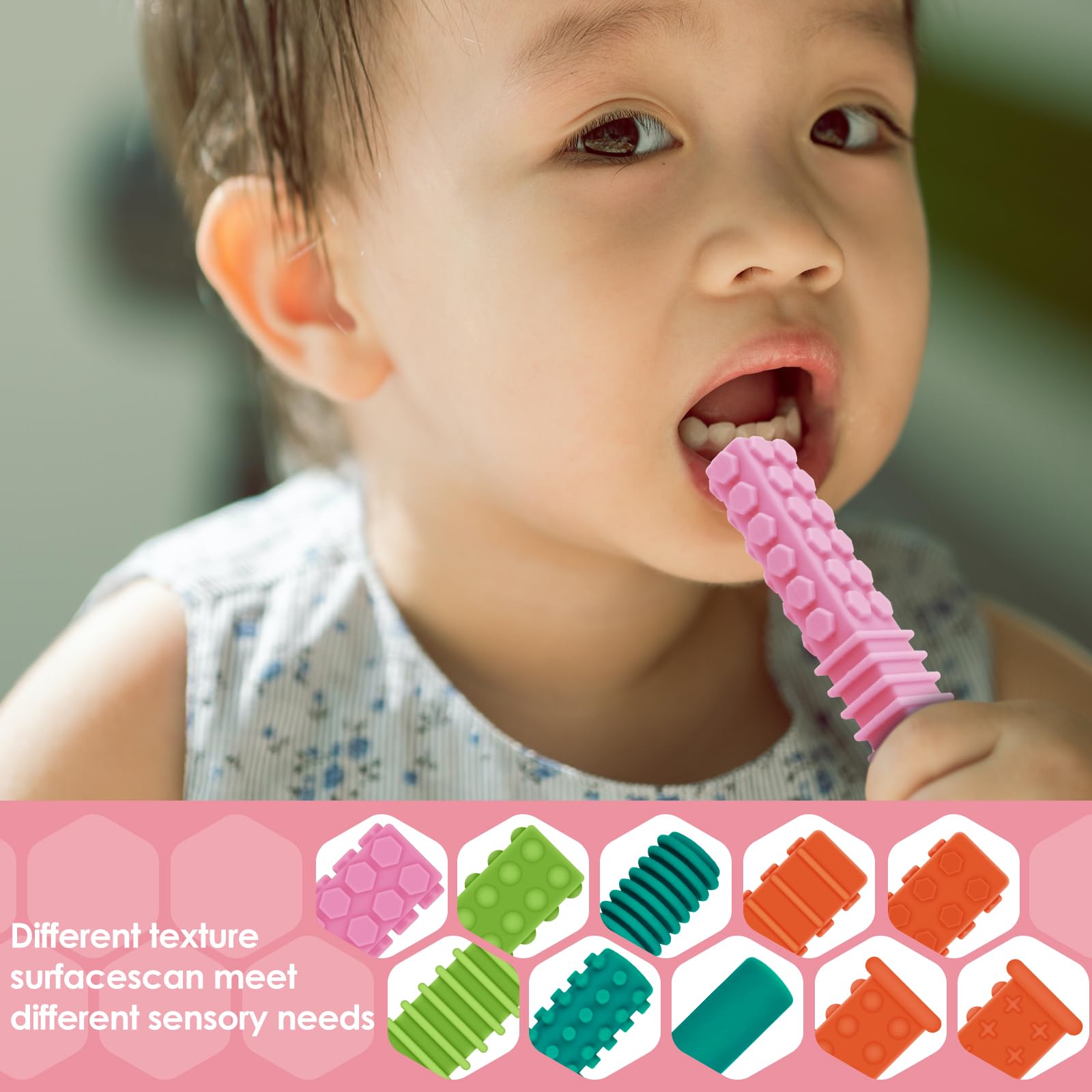 ERKOON oral motor tools in vibrant colors encourage focus and calm play.