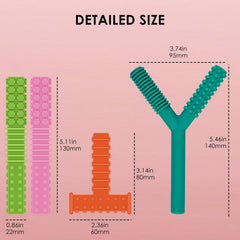 ERKOON silicone teething tube green offers bite-safe fidgeting and oral input.
