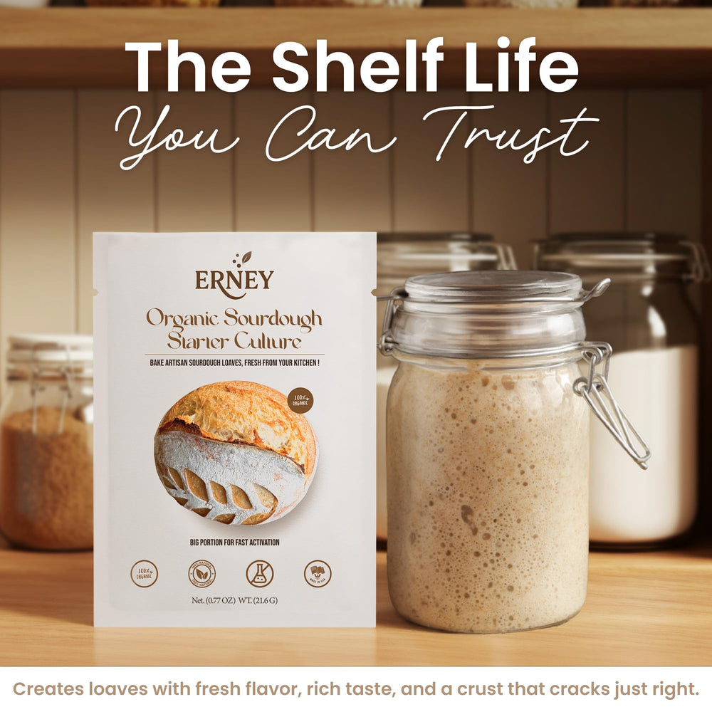 ERNEY Organic Sourdough Flour loaf demonstrates ready-to-bake bread options