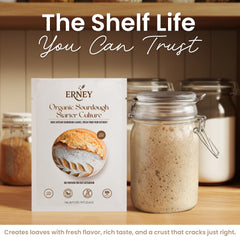 ERNEY Organic Sourdough Flour loaf demonstrates ready-to-bake bread options