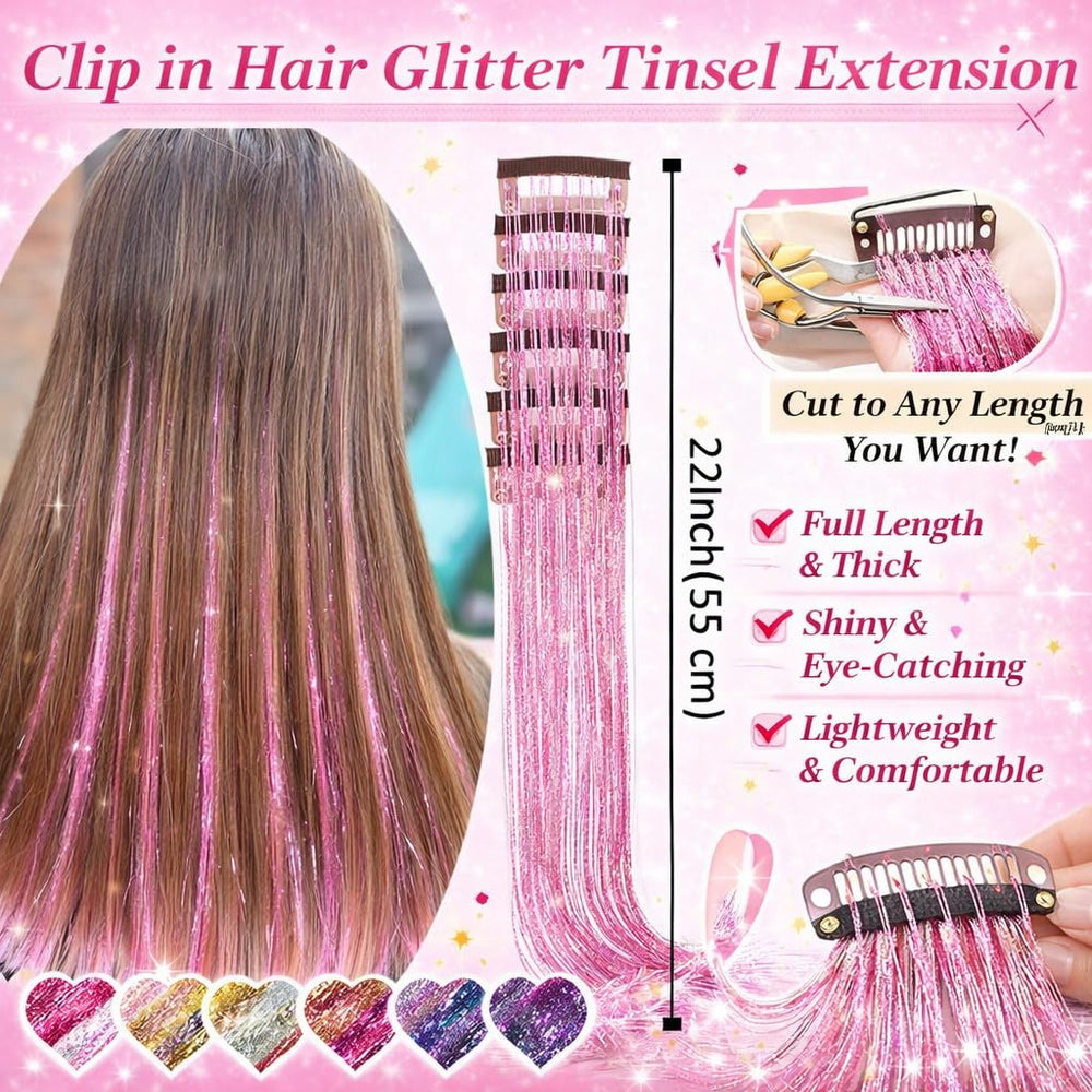 EROADE Hair Tinsel wearing example model for quick styling inspiration