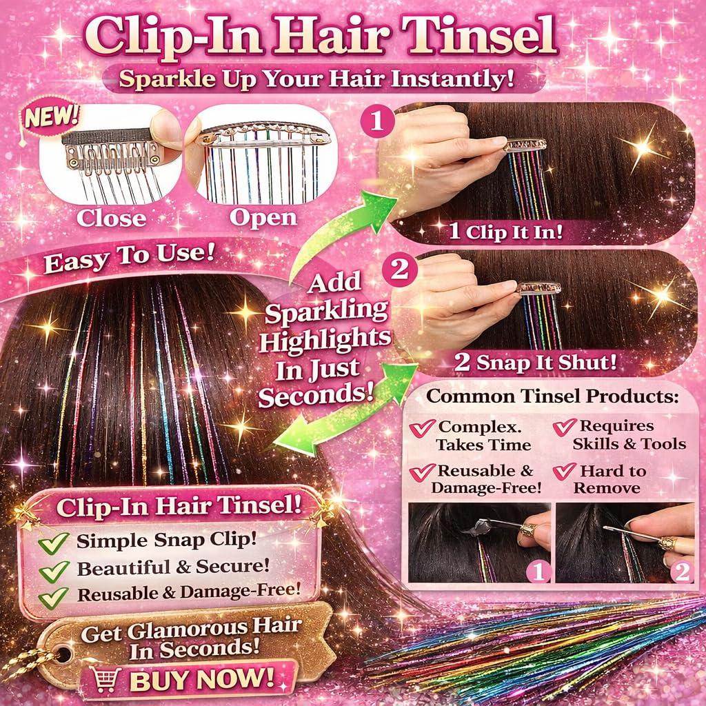 EROADE Hair Tinsel heat resistant fibers close-up for heat styling